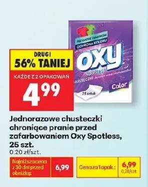 Jednorazowe chusteczki chroniące pranie przed zafarbowaniem Oxy Spotless