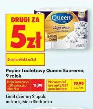 Papier toaletowy Queen Supreme 9 rolek