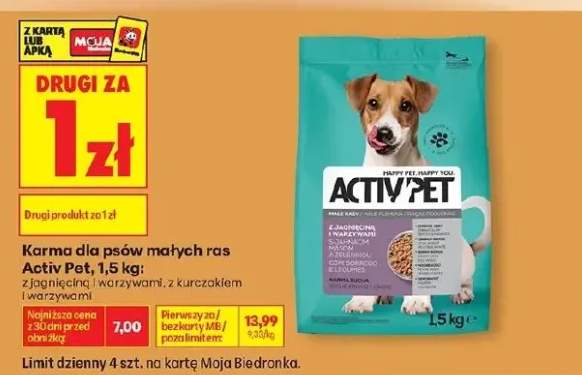 Karma dla psów małych ras Activ Pet z kurczakiem i warzywami