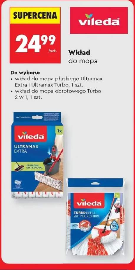 Wkład do mopa płaskiego Vileda Ultramax Extra i Ultramax Turbo