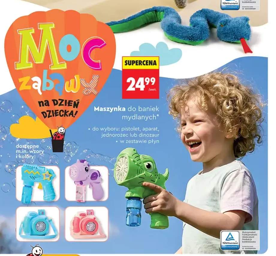 Maszynka do baniek mydlanych dinozaur w zestawie płyn
