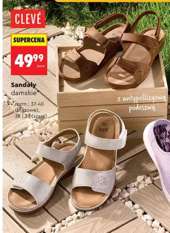 Sandały damskie CLEVÉ z antypoślizgową podeszwą