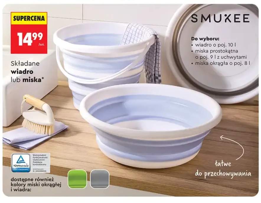 Składana miska okrągła 8l SMUKEE