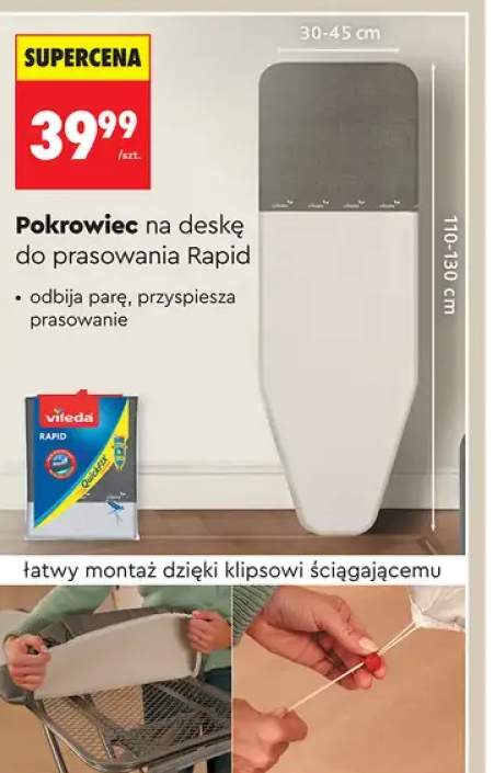 Pokrowiec na deskę do prasowania Vileda Rapid 110-130x30-45cm