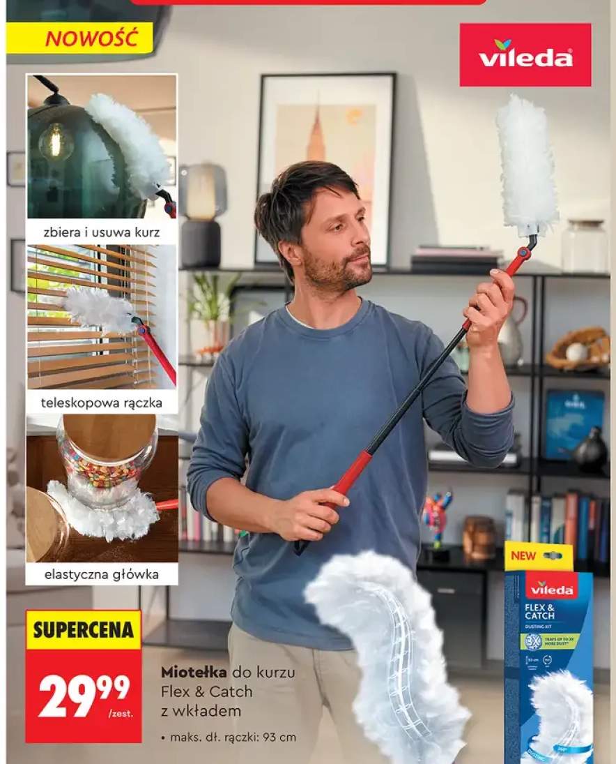 Miotełka do kurzu Vileda Flex & Catch z wkładem 93cm