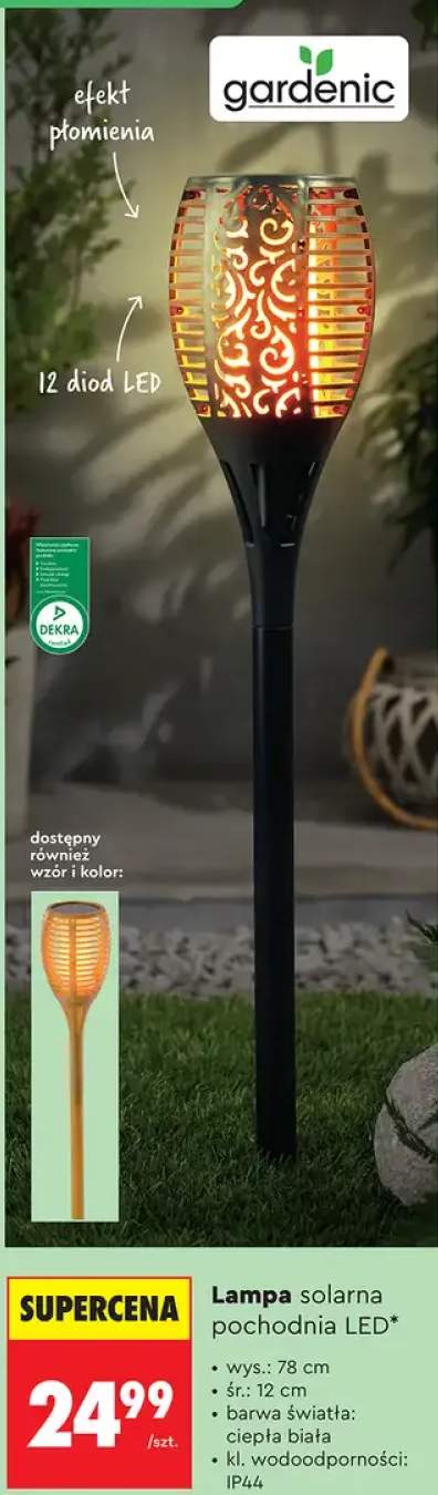 Lampa solarna pochodnia LED
