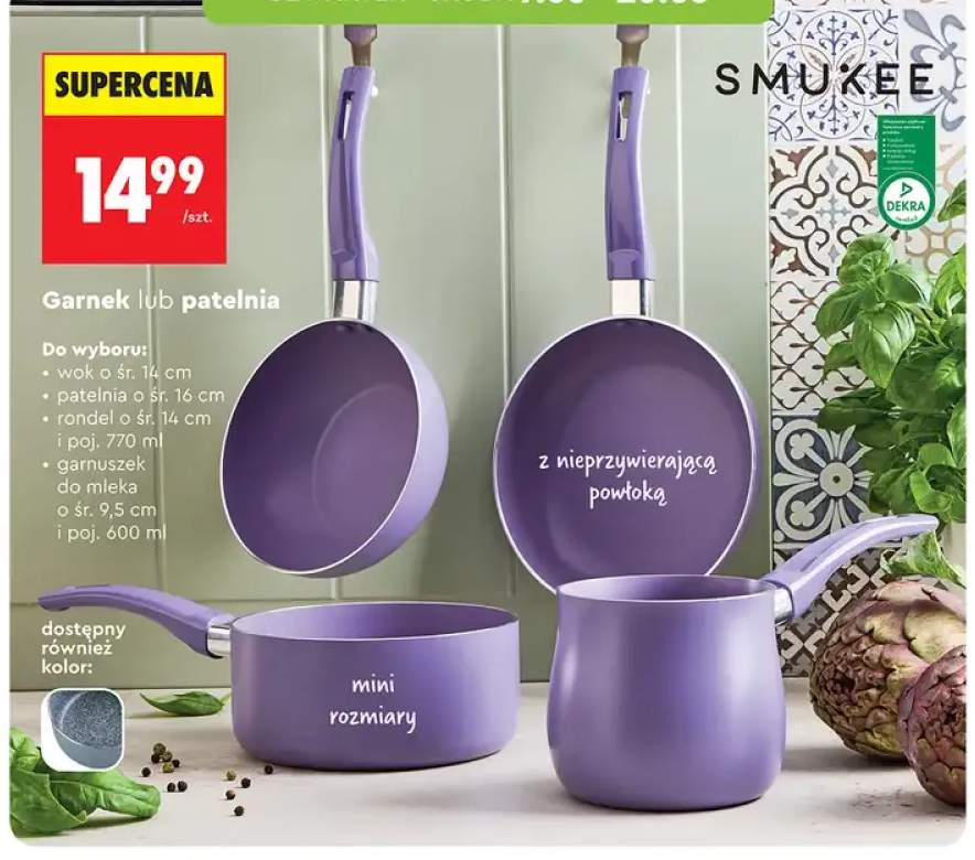 Wok SMUKEE o śr. 14cm z nieprzywierającą powłoką