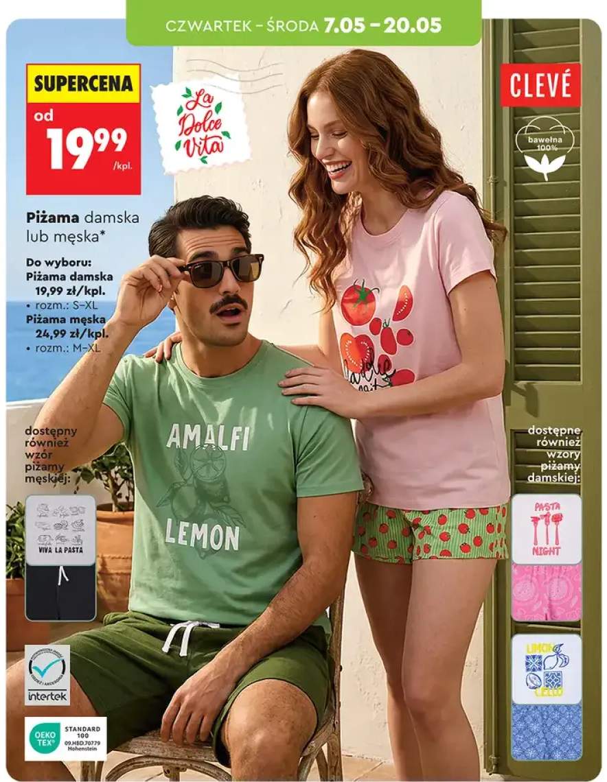 Piżama męska CLEVÉ bawełna 100%