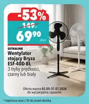 Wentylator stojący Bryza ESF-40D-BL 3 tryby prędkości EXTRALINK