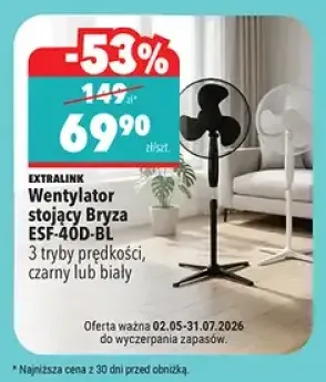 Wentylator stojący Bryza ESF-40D-BL 3 tryby prędkości EXTRALINK