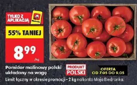 Pomidor malinowy polski układany na wagę