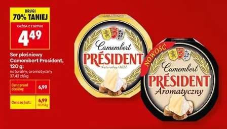 Ser pleśniowy Camembert President aromatyczny