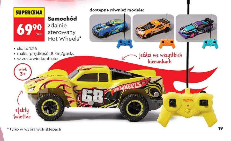 Samochód zdalnie sterowany Hot Wheels skala 1:24 z kontrolerem