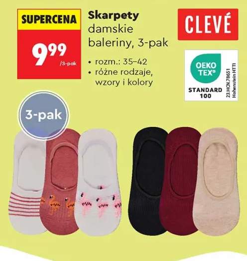 Skarpety damskie baleriny CLEVÉ 3-pak