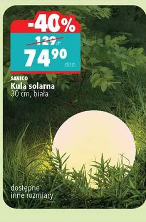 Kula solarna 30cm biała SANICO