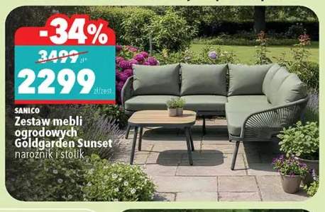 Zestaw mebli ogrodowych Goldgarden Sunset narożnik i stolik SANICO