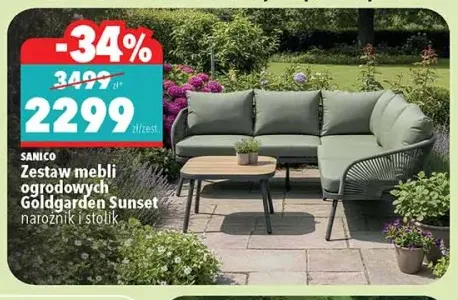 Zestaw mebli ogrodowych Goldgarden Sunset narożnik i stolik SANICO