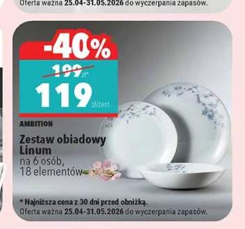 Zestaw obiadowy Linum AMBITION na 6 osób 18 elementów