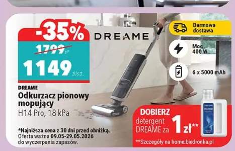 Odkurzacz pionowy mopujący DREAME H14 Pro 18 kPa