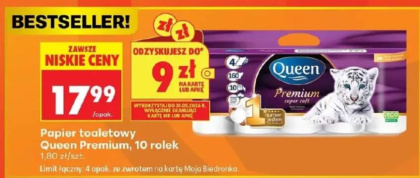 Papier toaletowy Queen Premium super soft 10-pak