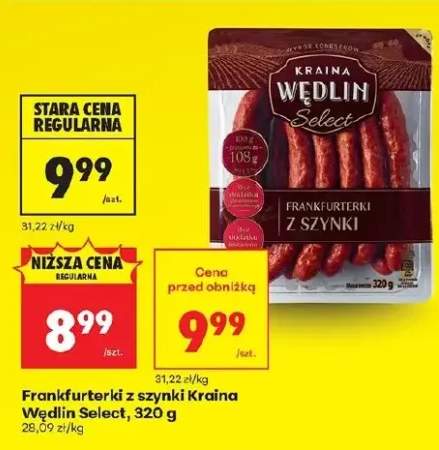 Frankfurterki z szynki Kraina Wędlin Select