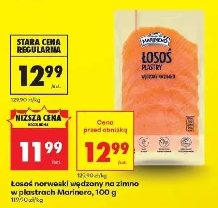 Łosoś norweski wędzony na zimno w plastrach Marinero