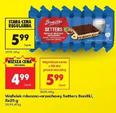 Wafelek mleczno-orzechowy Setters Bonitki 8-pak 25g