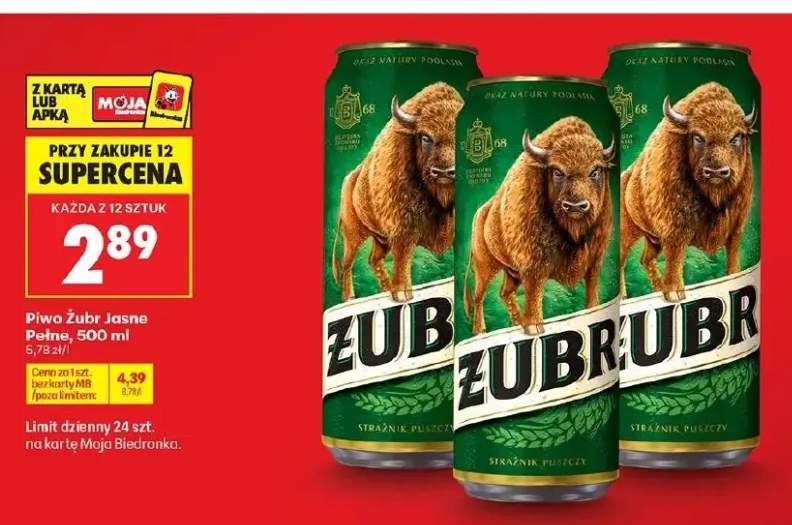 Piwo Żubr Jasne Pełne