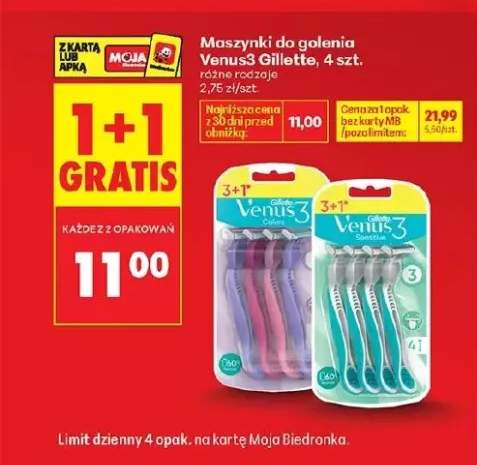 Maszynki do golenia Gillette Venus 3 Sensitive 4-pak