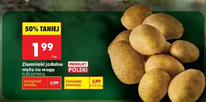Ziemniaki jadalne myte na wagę polskie