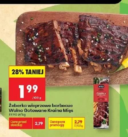 Żeberka wieprzowe barbecue Wolno Gotowane Kraina Mięs