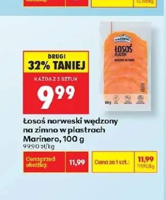 Łosoś norweski wędzony na zimno w plastrach Marinero