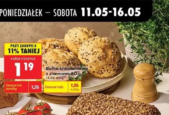 Bułka śniadaniowa z ziarnami