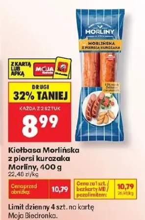 Kiełbasa Morlińska z piersi kurczaka Morliny