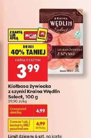 Kiełbasa żywiecka z szynki Kraina Wędlin Select