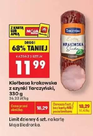 Kiełbasa krakowska z szynki Tarczyński