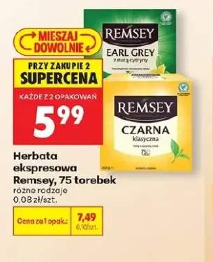 Herbata ekspresowa Remsey Czarna klasyczna 75 torebek