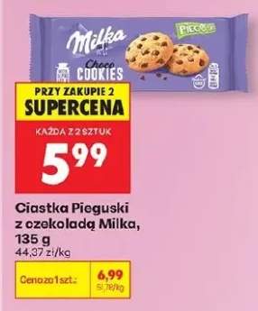 Ciastka Pieguski z czekoladą Milka