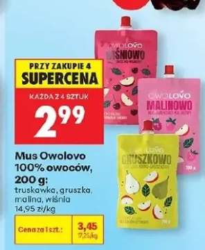 Mus Owolovo 100% owoców truskawka 200g