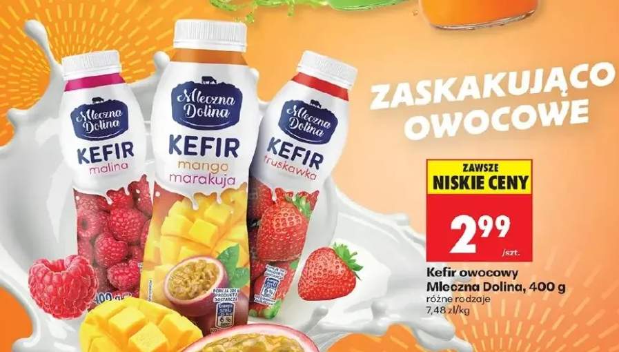 Kefir owocowy Mleczna Dolina malina
