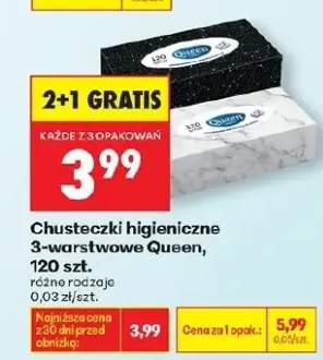 Chusteczki higieniczne 3-warstwowe Queen 120szt.