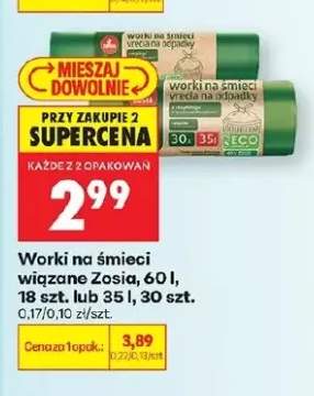 Worki na śmieci wiązane Zosia 60l