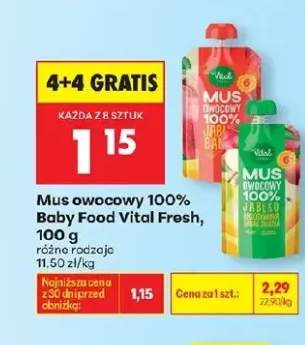 Mus owocowy 100% Baby Food Vital Fresh