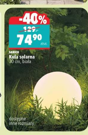 Kula solarna 30cm biała SANICO