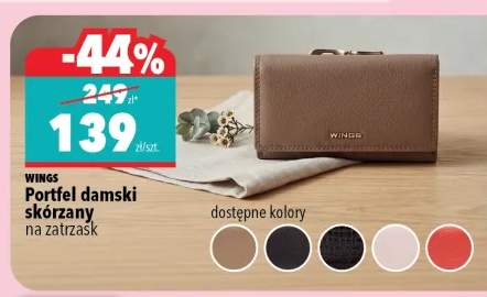 Portfel damski skórzany WINGS na zatrzask