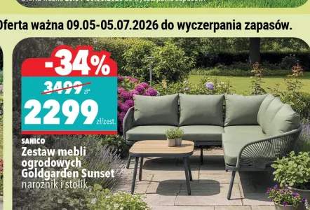 Zestaw mebli ogrodowych Goldgarden Sunset narożnik i stolik SANICO