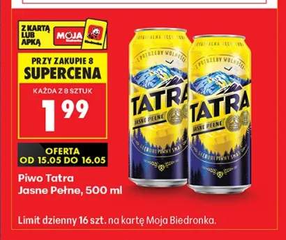 Piwo Tatra Jasne Pełne