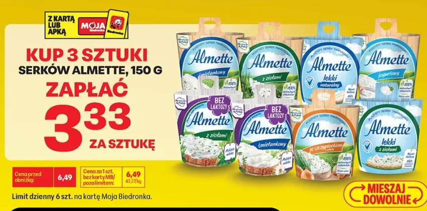 Serek twarogowy Almette ze szczypiorkiem i cebulą