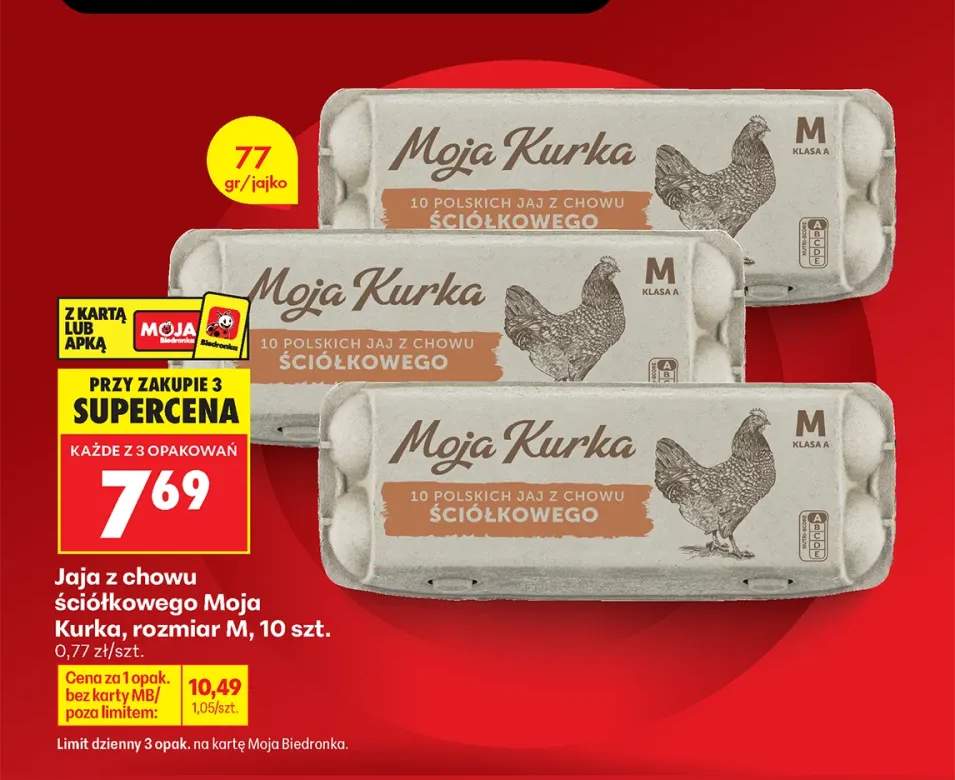 Jaja z chowu ściółkowego Moja Kurka rozmiar M