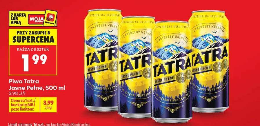 Piwo Tatra Jasne Pełne